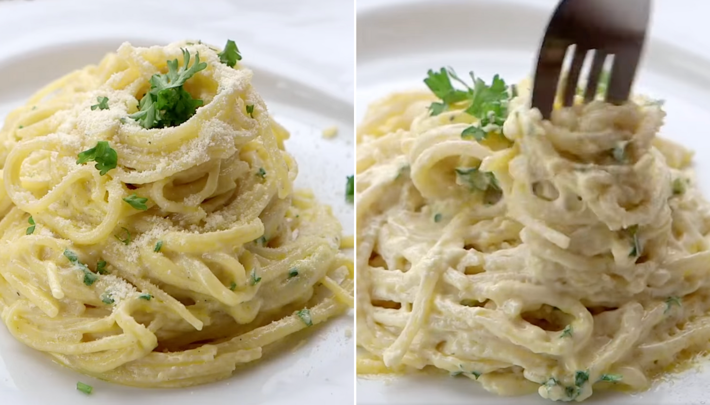 Macarrão com molho de parmesão