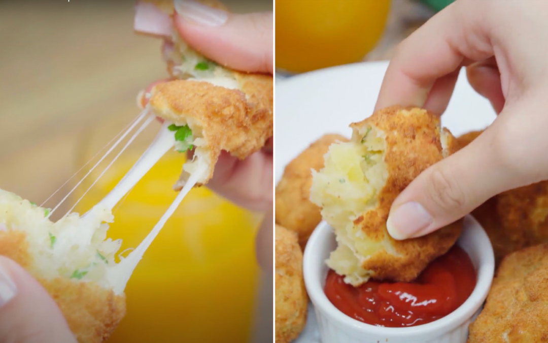 Receita de bolinho de mandioca leva presunto e queijo e é ótima para receber