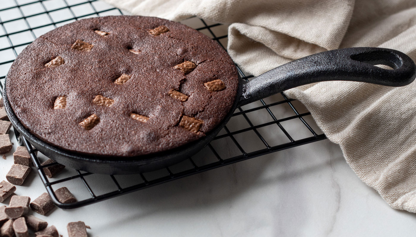 Bolo de chocolate de frigideira