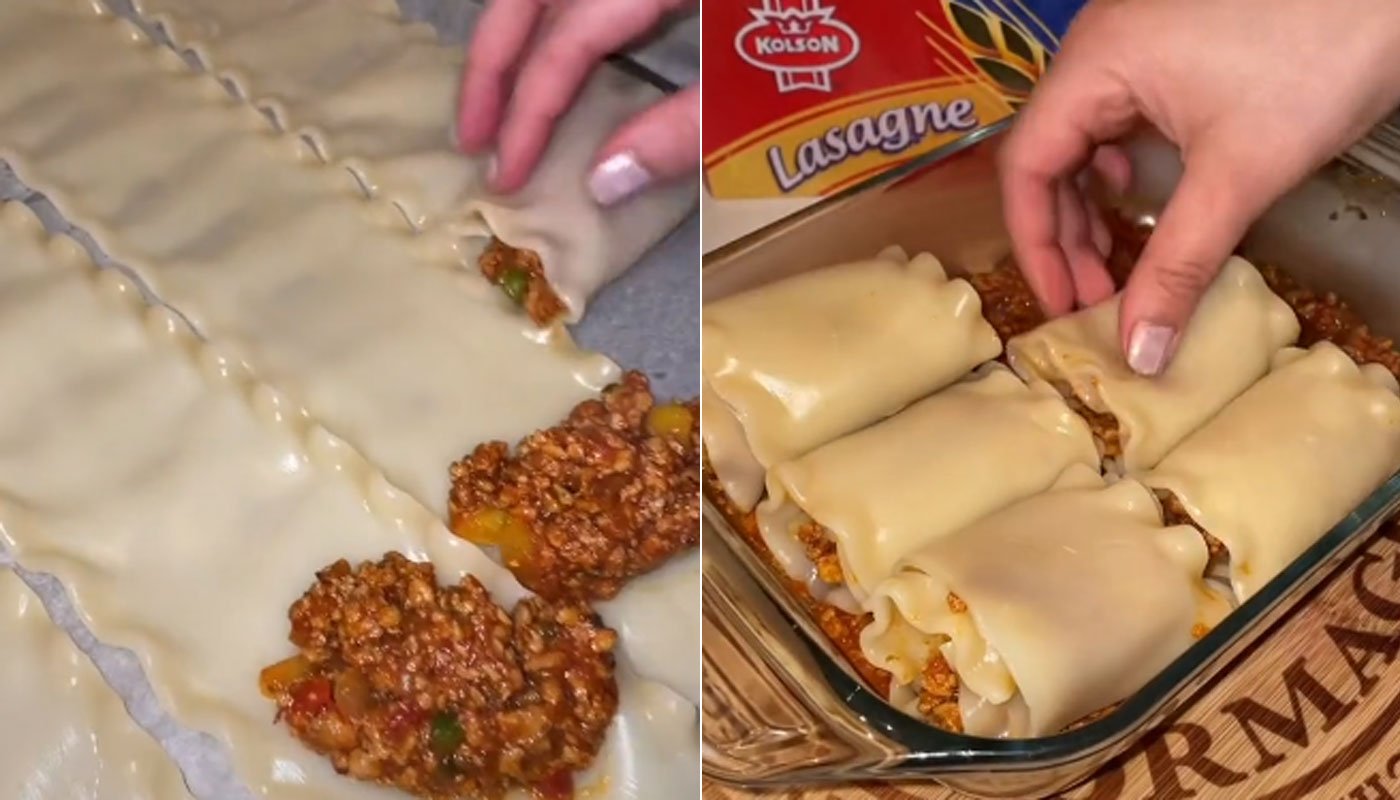 Web está adaptando a massa da lasanha para fazer apetitosos rolinhos de macarrão