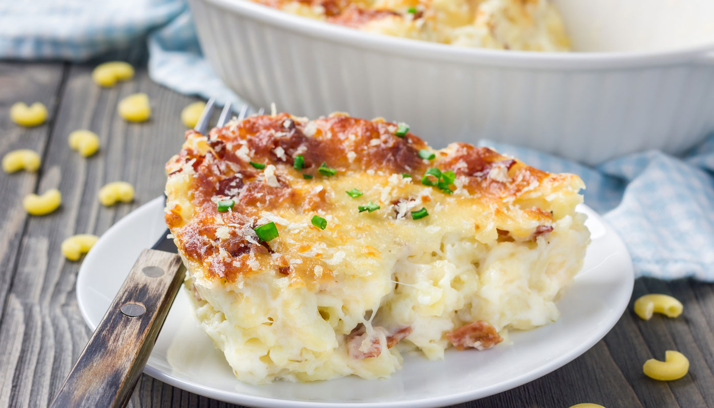 Macarrão de forno com queijo