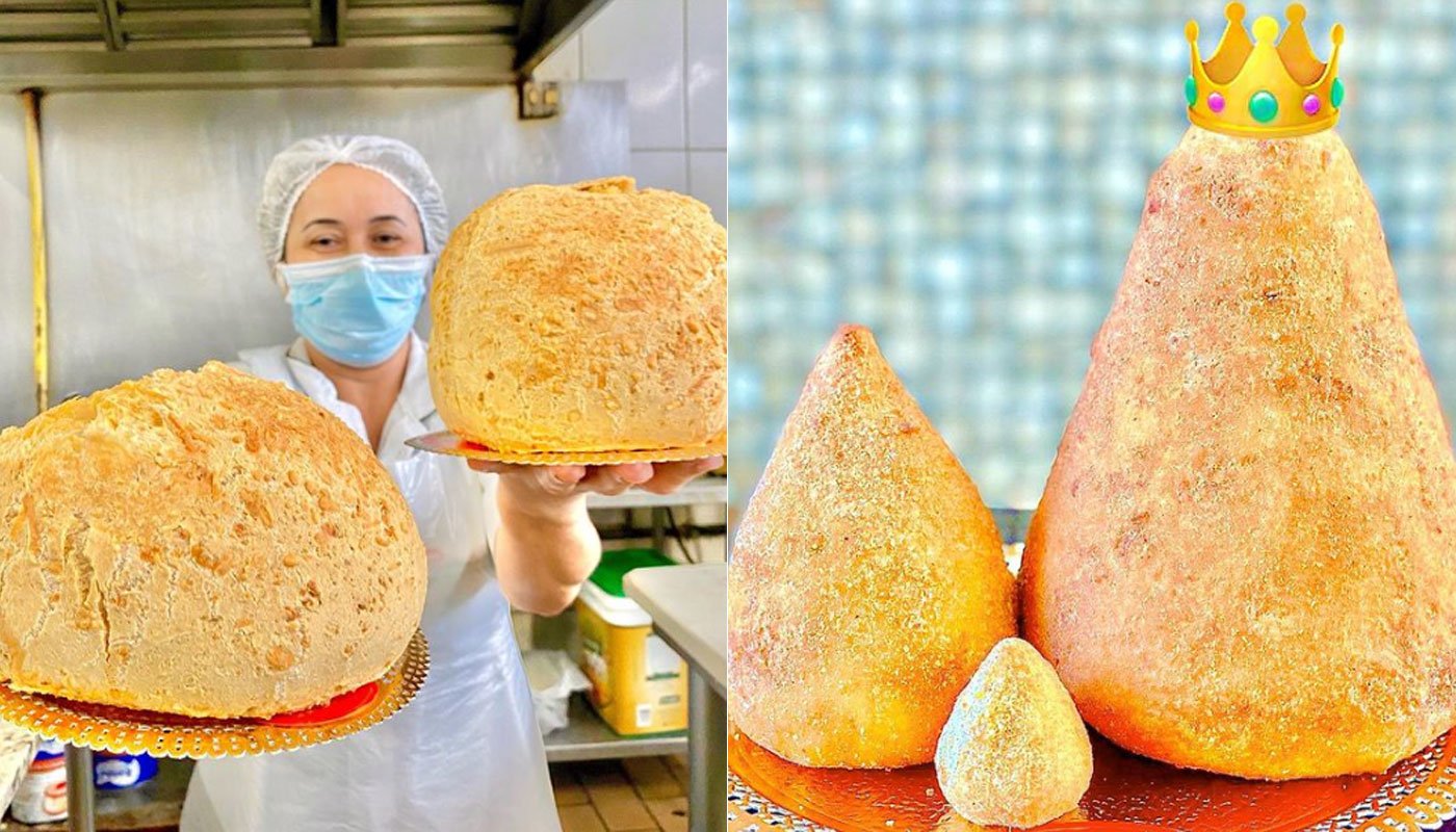 Coxinha de 1kg, ovo de Páscoa salgado: padaria faz sucesso com quitutes gigantes e criativos